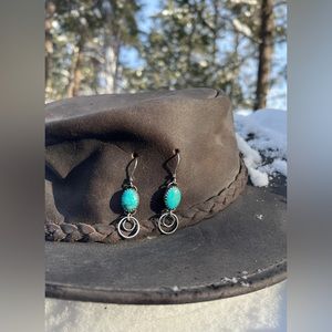 *SOLD* Handmade .925 sterling silver & .935 argentium silver turquoise earrings